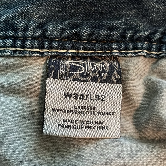 Silver Jeans Gordie Straight Leg Relaxed Size 34 - Picture 10 of 16